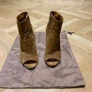 Gianvito Rossi open toe suede bootie
